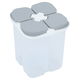 Al Saif Gallery plastic storage container, 1800 ml, divided into 4 compartments, with lid - white product image 1