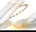 طقم تقديم شاي وقهوة بورسلان وزجاج امبير، 52 قطعة - بيج بذهبي product image 8
