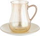 Ampere Porcelain and Glass Tea and Coffee Serving Set, 52 Pieces - Beige with Gold product image 8
