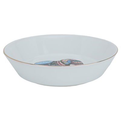 صحن تقديم بورسلان السيف غاليري، 20 سم، نقش فيل -أبيض product image 1