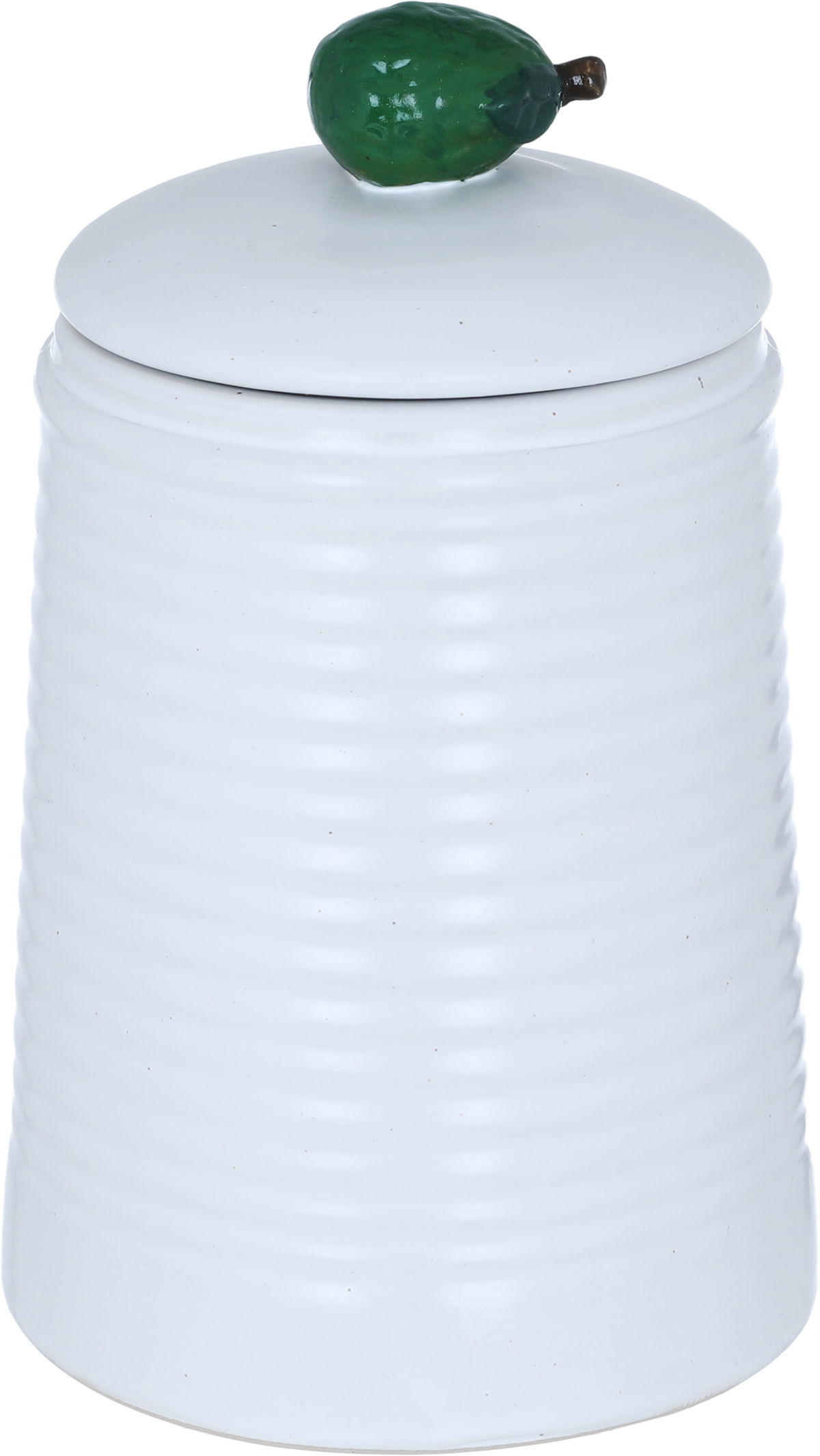 Al Saif Gallery Porcelain Spice Jar, 12.8 x 12.8 x 20.6 cm, Avocado Lid, Medium - White product image