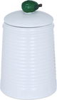 Al Saif Gallery Porcelain Spice Jar, 12.8 x 12.8 x 20.6 cm, Avocado Lid, Medium - White product image 2