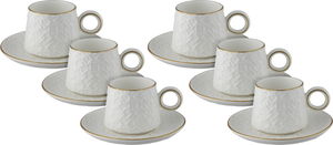 Al Saif Gallery Turkish coffee cup and saucer set, 12 pieces, Islamic design - white product image