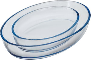 طقم صواني فرن زجاج، قطعتين، 1.5 / 3.2 لتر، بيضاوية - شفاف product image 2