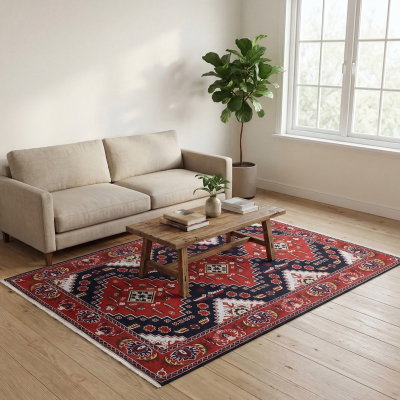 سجادة بوليستر سجادتي، 200×300 سم، نقش تراثي - أحمر product image 1
