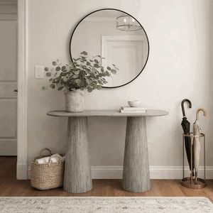 كونسول مدخل استقبال خشب، 120×76×35 سم - رمادي فاتح product image