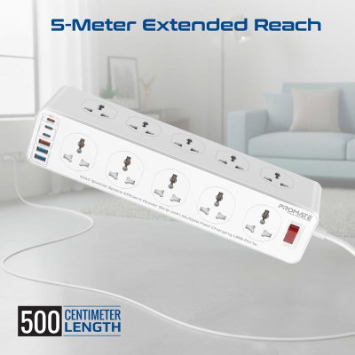 موزع طاقة بروميت باور ماتريكس2-5M، كابل 5 متر، 16 منفذ، 2500 واط - ابيض product image 4