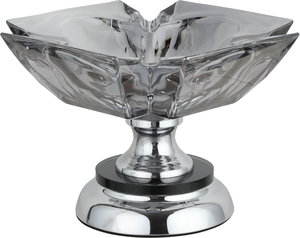 ستاتد تقديم ستانلس ستيل زجاج السيف غاليري، قاعدة دائرية، 19x19x15 سم - فضي شفاف product image 2