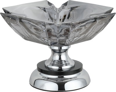 ستاتد تقديم ستانلس ستيل زجاج السيف غاليري، قاعدة دائرية، 19x19x15 سم - فضي شفاف product image 2