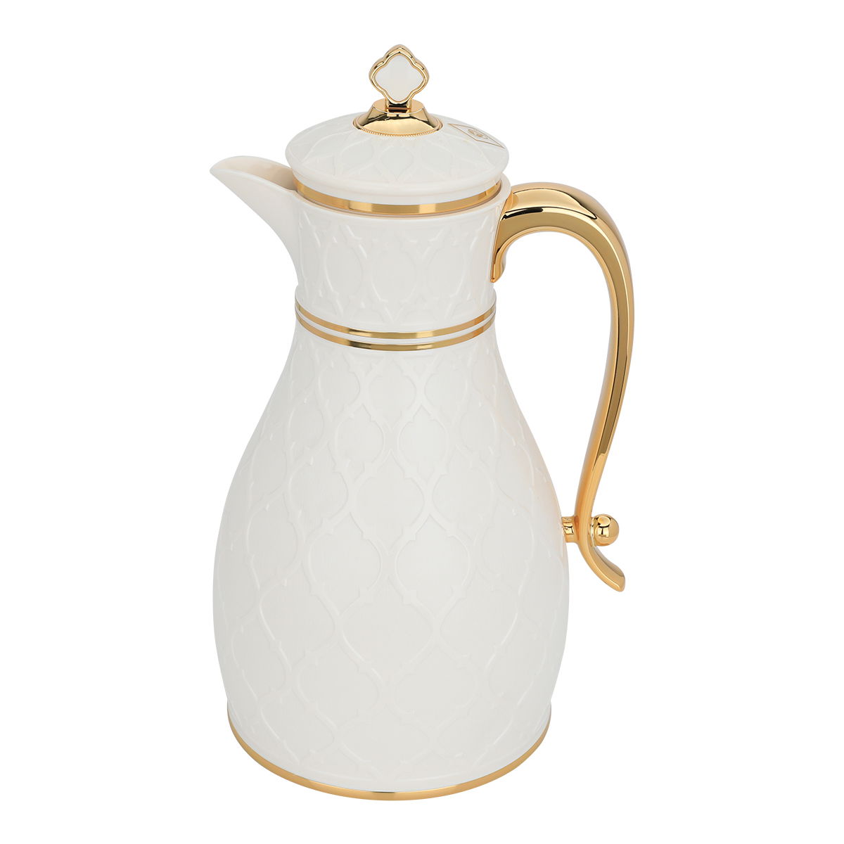 Al Saif Gallery thermos set, two pieces, 1/1 liter, thermal glass inner shell, plastic outer shell - beige product image 3