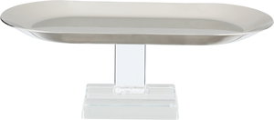 Al Saif Gallery Stainless Steel Serving Stand, 18x8x6.5 cm, Acrylic Base, Rectangular - Transparent Silver product image 2
