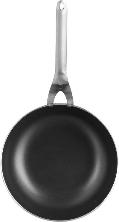 مقلاة ووك استيل هاشيفر، يد استيل، 28 سم - فضي product image 3