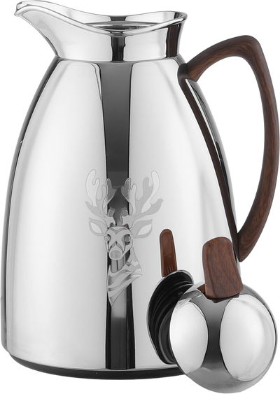 طقم ترامس السيف بلص، 1/1.7 لتر، قطعتين، خامة داخلية زجاج، يد خشبي - فضي product image 5