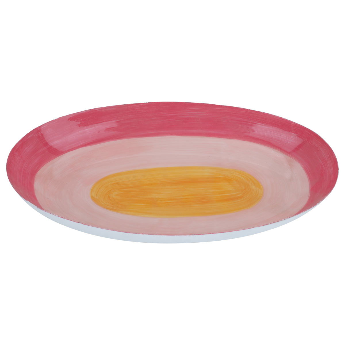 Al Saif Gallery Steel Sweet Serving Plate, Oval, 29.5 x 16.5 x 3.5 cm - Pink product image