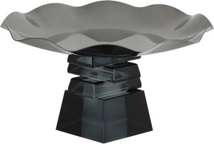 ستاند تقديم ستانلس استيل السيف غاليري، 20x20x11 سم، قاعدة مربع زجاج - أسود شفاف product image