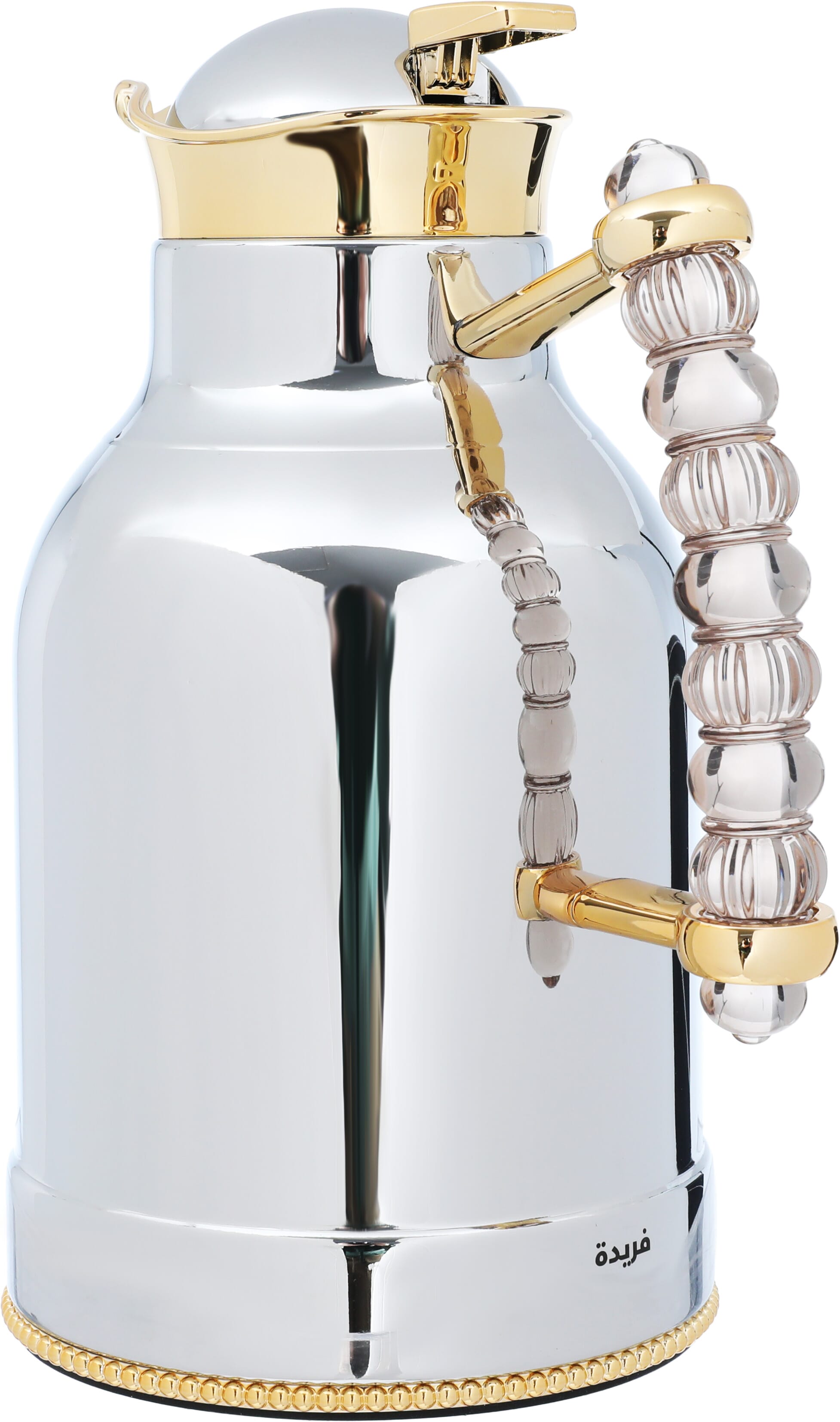 Al Saif Gallery Farida thermos set, 1/0.7 liter, two pieces, thermal glass inner container, steel outer shell - silver product image 3