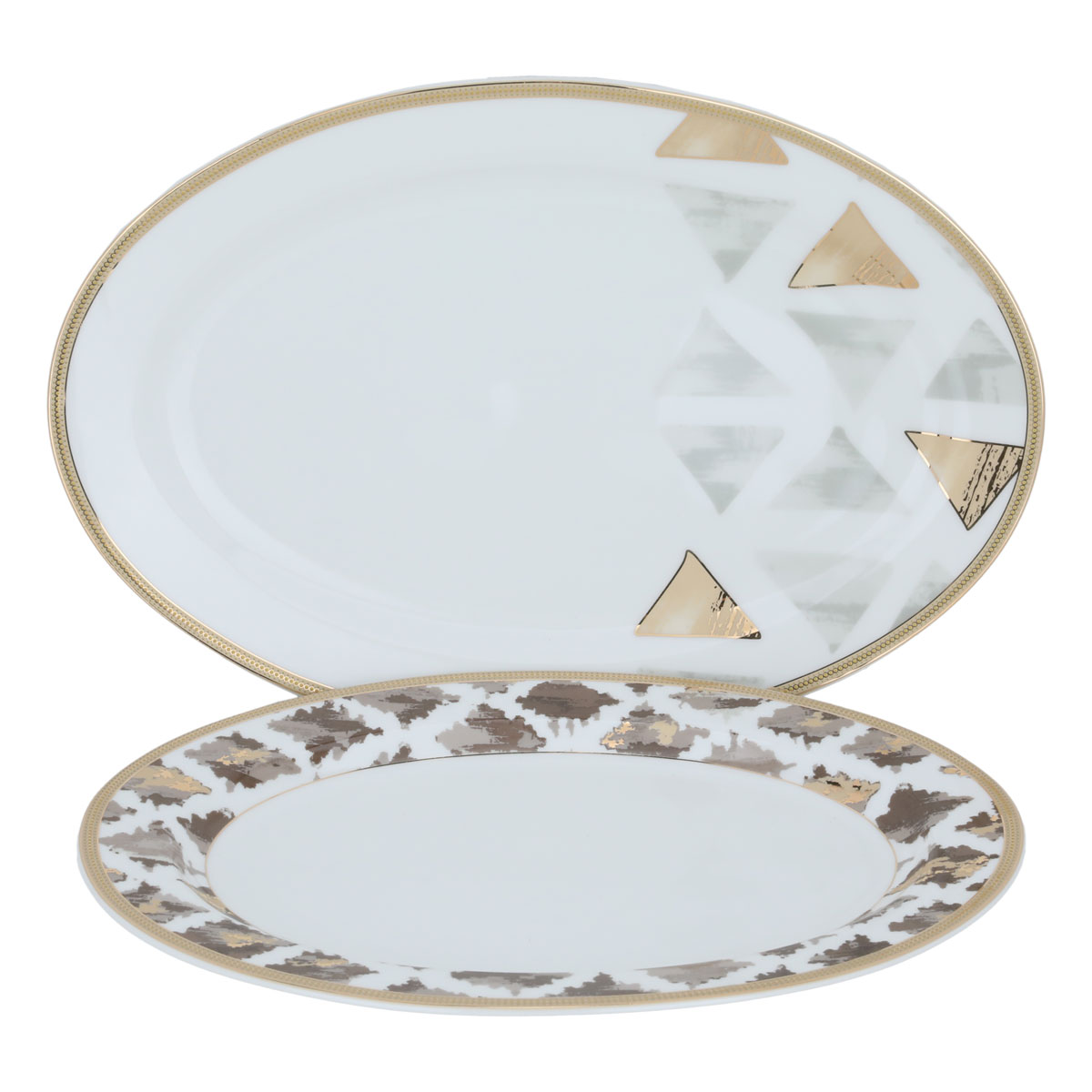 طقم سفرة بورسلان السيف غاليري، 62 قطعة - ابيض ذهبي product image 4
