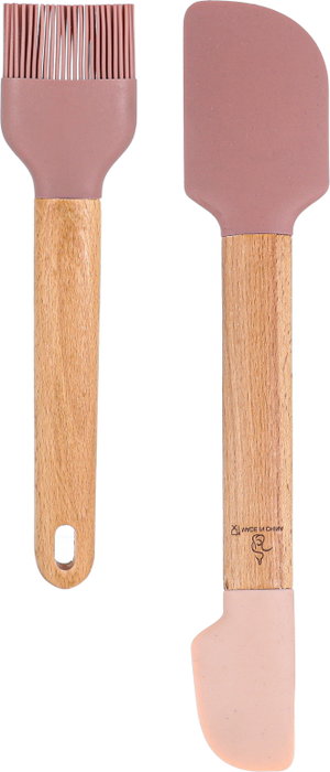 Al Saif Gallery Silicone Spatula And Brush Set - Wooden product image 2