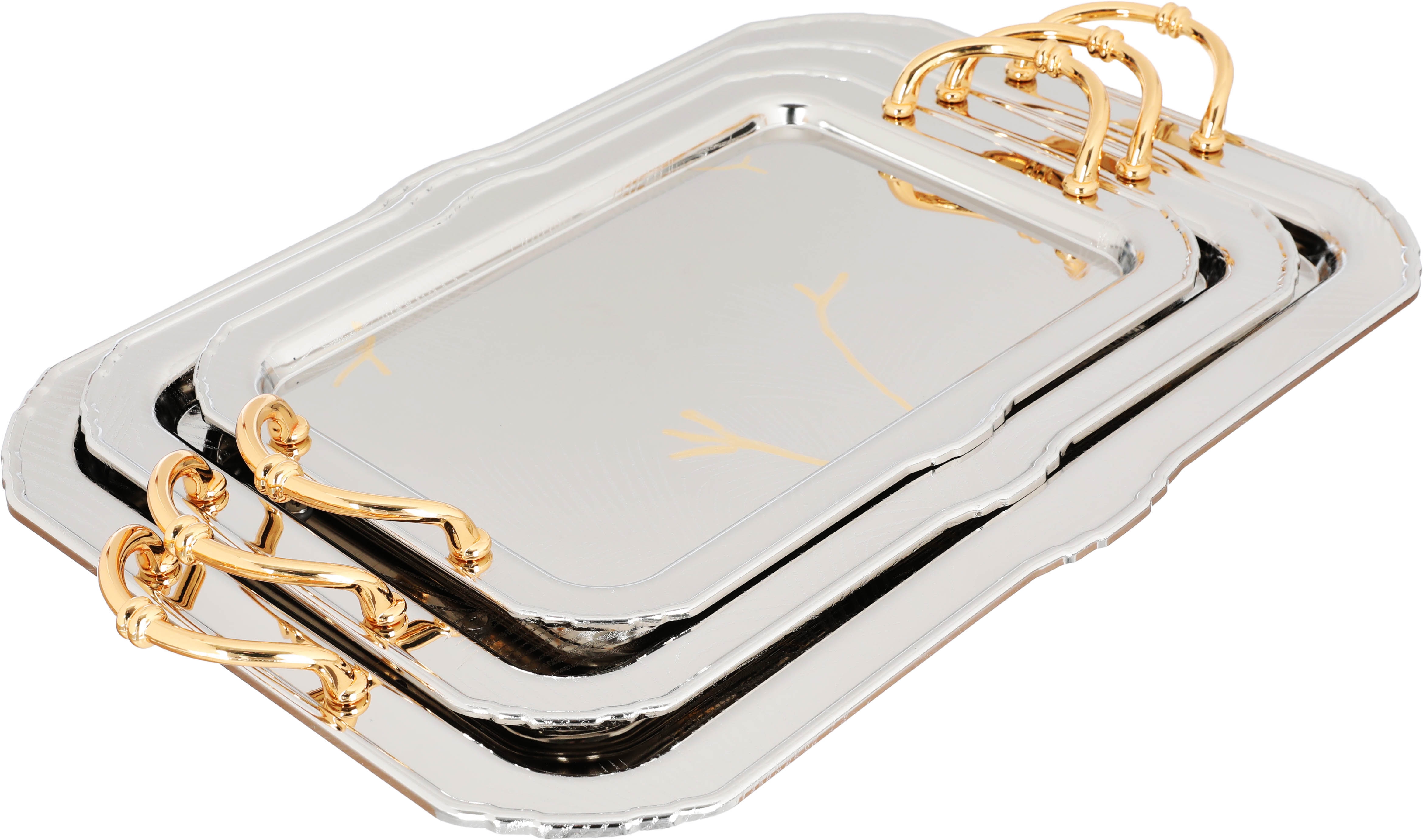 طقم طوفريات استيل السيف غاليري، 3 قطع، مستطيل - فضي product image