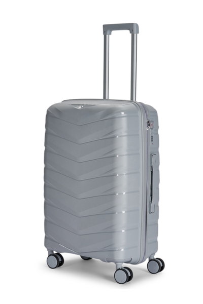 طقم شنط سفر بولي بروبيلين ليمرا، 4 مقاسات، 4 عجلات، بزاوية 360 درجة، OT-8011 - فضي product image 5