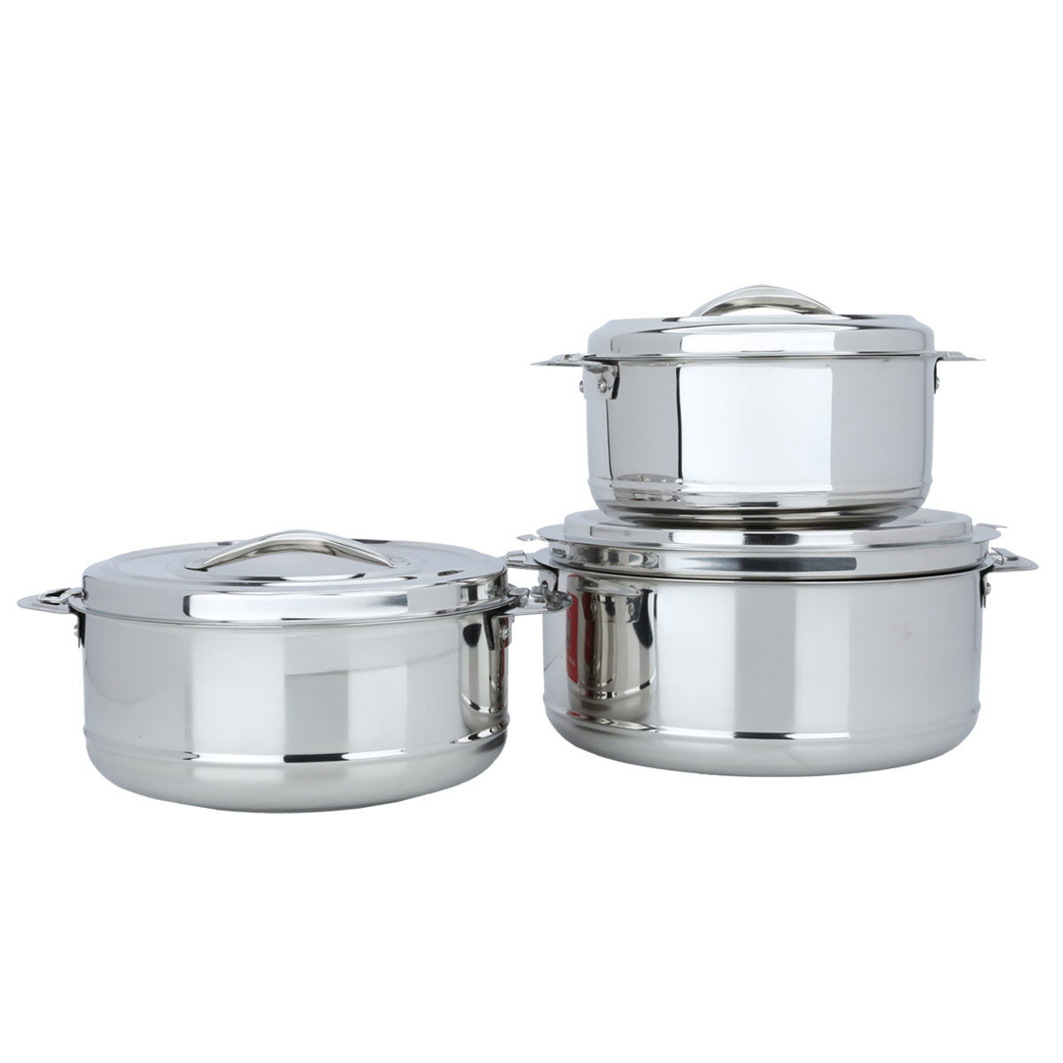 Al Saif Gallery Steel Food Container Set, 3 Pieces - Silver product image