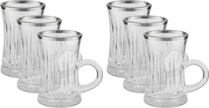 طقم بيالات شاي زجاج السيف غاليري، 100 مل، 6 قطع - شفاف product image