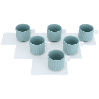 Al Saif Gallery ceramic tea cup set, 12 pieces, saucer - white product image 2