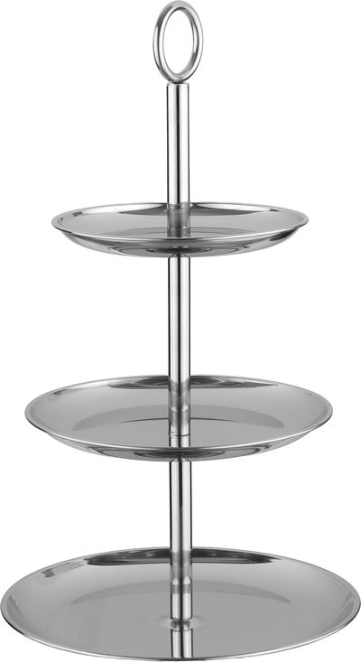 Al Saif Gallery Stainless Steel Serving Stand, 20 x 17 x 14 cm, Round, 3 Tiers - Silver product image 2