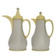 Al Saif Gallery Laura thermos set, 1/1 liter, 2 pieces, thermal glass inner shell, stainless steel outer shell - silver gold product image 1