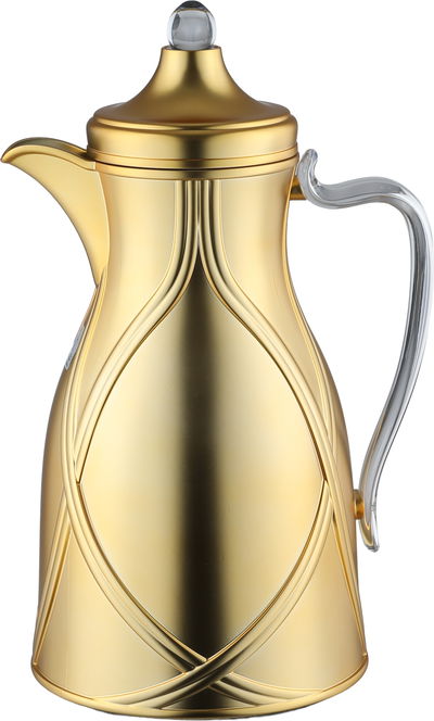 طقم ترامس طيف السيف غاليري، 0.7 / 1 لتر، 2 قطعة، خامة داخلية زجاج، يد شفاف، غطاء ضغاط - ذهبي مطفي product image 6