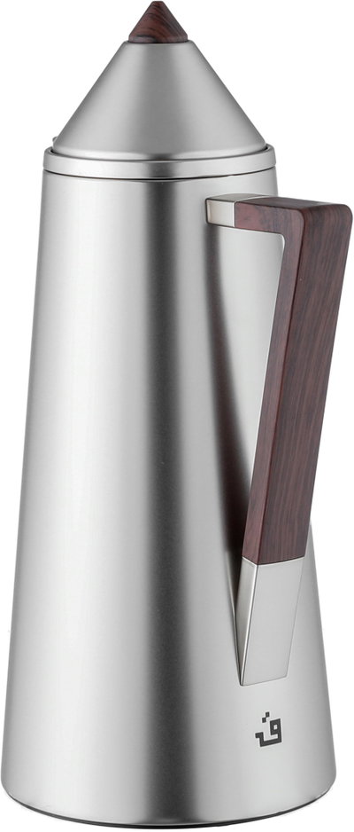 Al Saif Gallery Dana Thermos Set, 2 Pieces, 0.7/1 Liter, Glass Inner Material, Wooden Handle, Press Lid - Silver product image 4