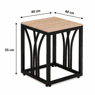 طقم طاولات خشب MDF و معدن، 7 قطع - اسود بني product image 2