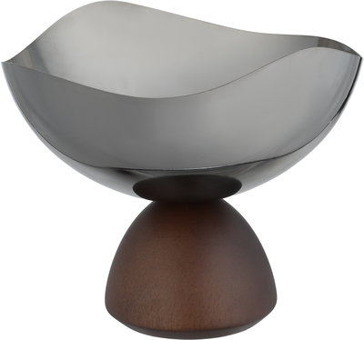 ستاند تقديم ستانلس ستيل و خشب السيف غاليري، 16x16x12 سم - اسود لامع بني product image 1