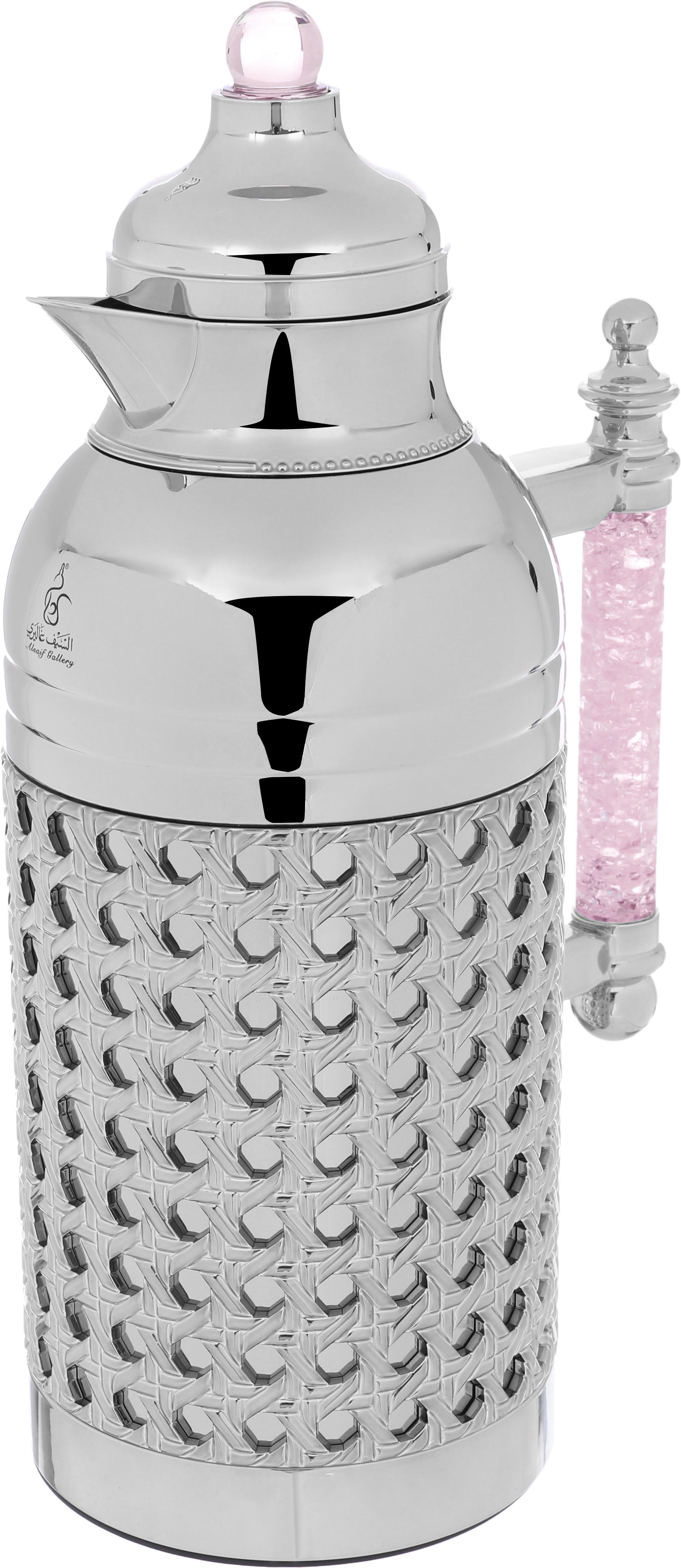 Al Saif Gallery Sarah thermos set, 1 liter, crystal handle, thermal glass inner case, steel outer case - silver product image 7
