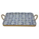 Al Saif Gallery Iron Serving Toferia, 39x32x2 cm, rectangle, blue-white pattern product image 1