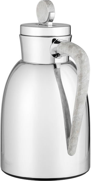 ترمس غزل السيف غاليري، 1 لتر، حافظة داخلية زجاج، ضغاط، يد رخامي - فضي لامع product image 2