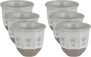 Al Saif Gallery Saudi Arabian Porcelain Coffee Cup Set, 6 Pieces, Artistic Decorations - Off-White Beige product image