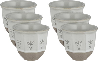 طقم فناجين قهوة عربي سعودي بورسلان السيف غاليري، 6 قطع، زخارف فنية - سكري بيج product image 1