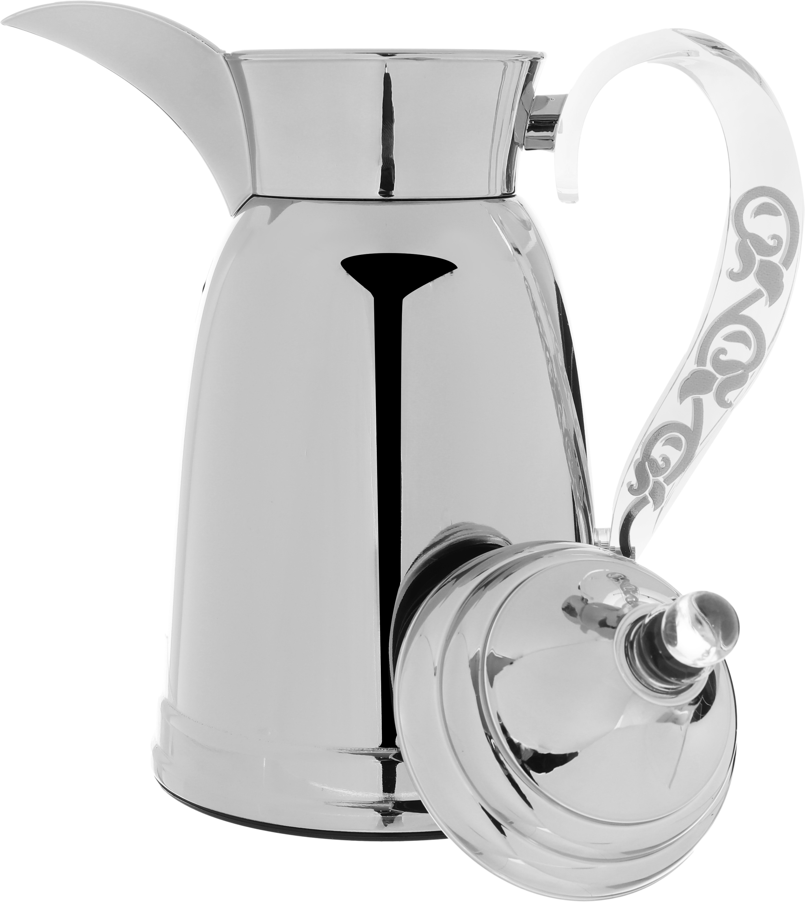 Al Saif Gallery Qamar thermos set, 1 liter, thermal glass inner container, steel outer shell - silver product image 3