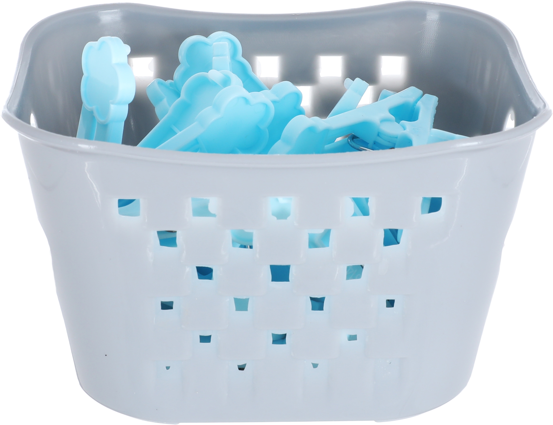 Al Saif Gallery Plastic Clip Basket, 18 Clips, 14 X 10 X 8 Cm - Light Blue product image 1