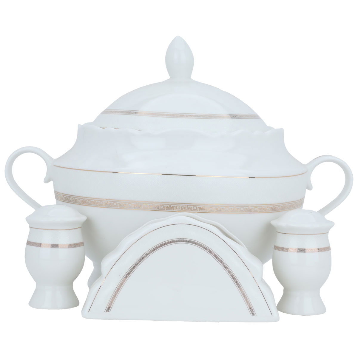 Al Saif Gallery porcelain dining set, round, 65 pieces - white product image 3