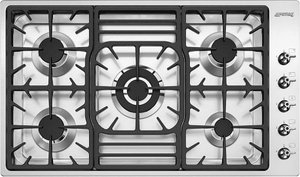 موقد سطح طاولة مدمج غاز ستانلس ستيل سميج، 90 سم، 5 شعلات، PGF95SS - فضي product image
