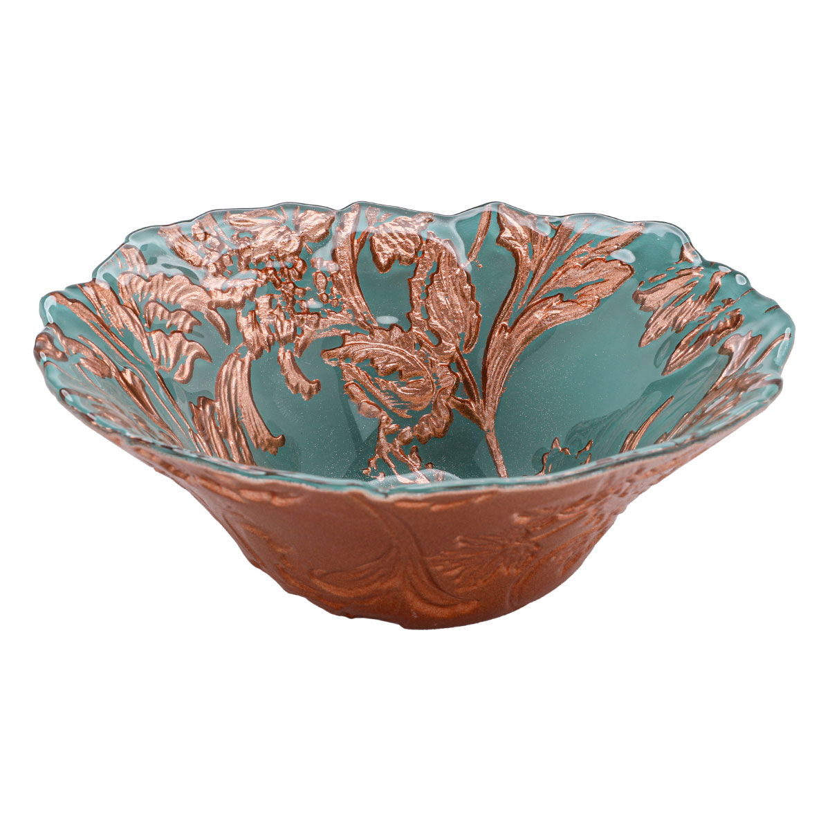 Al Saif Gallery Glass Serving Bowl, 15X15X6 Cm - Turquoise product image