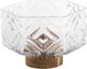 Al Saif Gallery Glass Serving Bowl, 13.5x13.5x9 cm, Wooden Base - Wooden Glass product image 1