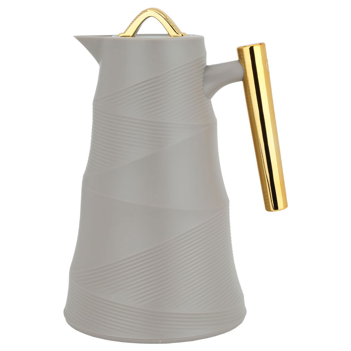 ترمس بامبو جلوري، 1 لتر، حافظة داخلية زجاج، هيكل خارجي بلاستيك - رمادي ذهبي product image