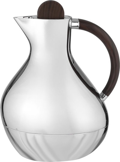 Al Saif Gallery Layal Thermos Set, 0.6/0.9 Liter, 2 Pieces, Glass Interior, Plastic Exterior, Wooden Handle, Push Button - Wooden Silver product image 3