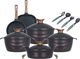 Neokline Titanium Granite Pot Set, 16 Pieces, Wood Handle - Black Purple product image 1