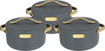 طقم حافظات كندة استيل السيف غاليري، 3 قطع - رمادي غامق product image 1