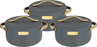 طقم حافظات كندة استيل السيف غاليري، 3 قطع - رمادي غامق product image 1