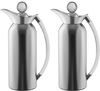 Al Saif Gallery Thuraya Thermos Set, 1/1 Liter, Glass Inner Material, Transparent Handle, Press Lid - Silver product image 1